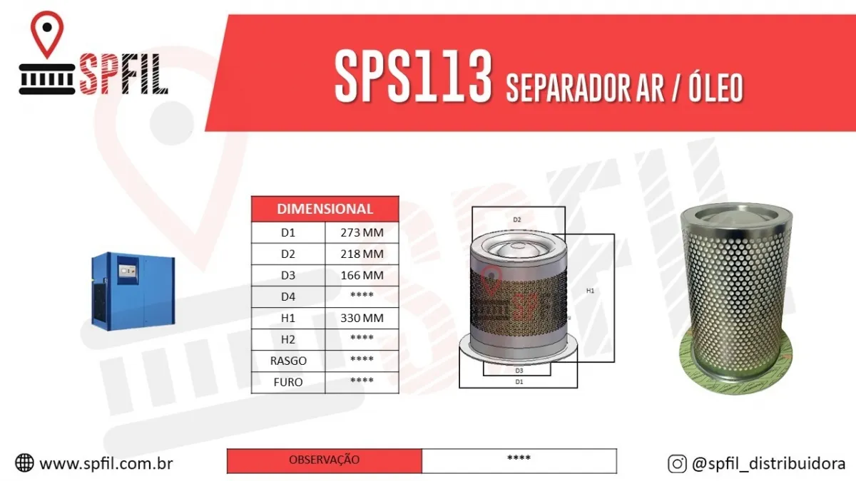 Separador Ar / Óleo  SPS113