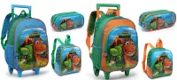 Kit completo Mochila de Rodinhas Lancheira Estojo Dino - Nova Rio