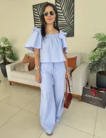 CALÇA ALGODÃO SOLARE AZUL P - Foto 4