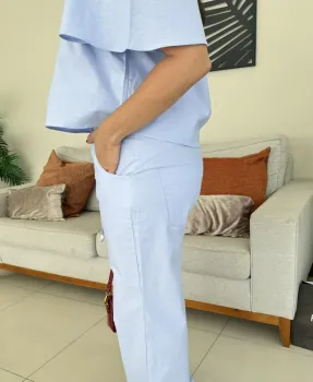 CALÇA ALGODÃO SOLARE AZUL P - Foto 2