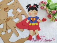G1.804  Gabarito de Moldes  em MDF  Menina Heroína 1