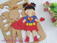 G1.804  Gabarito de Moldes  em MDF  Menina Heroína 1 - Foto 2