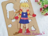 G1.808  Gabarito de Moldes  em MDF  Menina Heroína 5