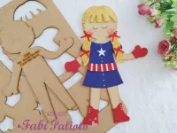 G1.808  Gabarito de Moldes  em MDF  Menina Heroína 5 - Foto 2