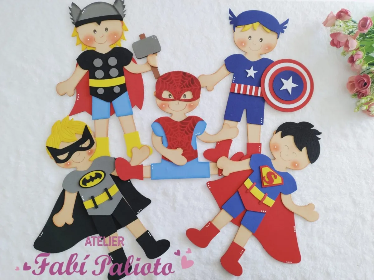 KIT34  Gabarito de Moldes  em MDF  Kit Meninos Heróis