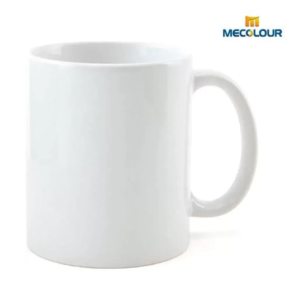 CANECA DE CERÂMICA PARA SUBLIMAÇÃO BRANCA 325ML - SELO VERDE  MECOLOUR 