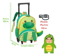 Mochila Escolar baby  Animais Bichinhos 3d Rodinha E Alça - Foto 6