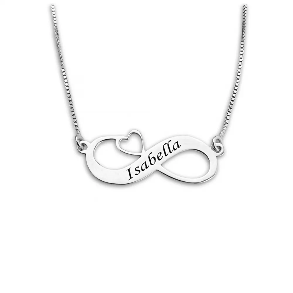 Colar Personalizado de Prata - Infinito com Nome - CO295