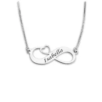 Colar Personalizado de Prata - Infinito com Nome - CO295