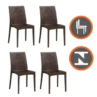 Kit com 4 Unidades Cadeira Empilhável Ibiza