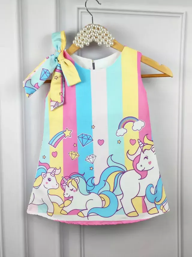 Vestido Trapézio Unicórnio Cute PrintIX
