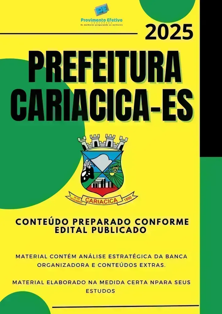 Apostila Pref Cariacica ES  PSICÓLOGO 2025 Imagem