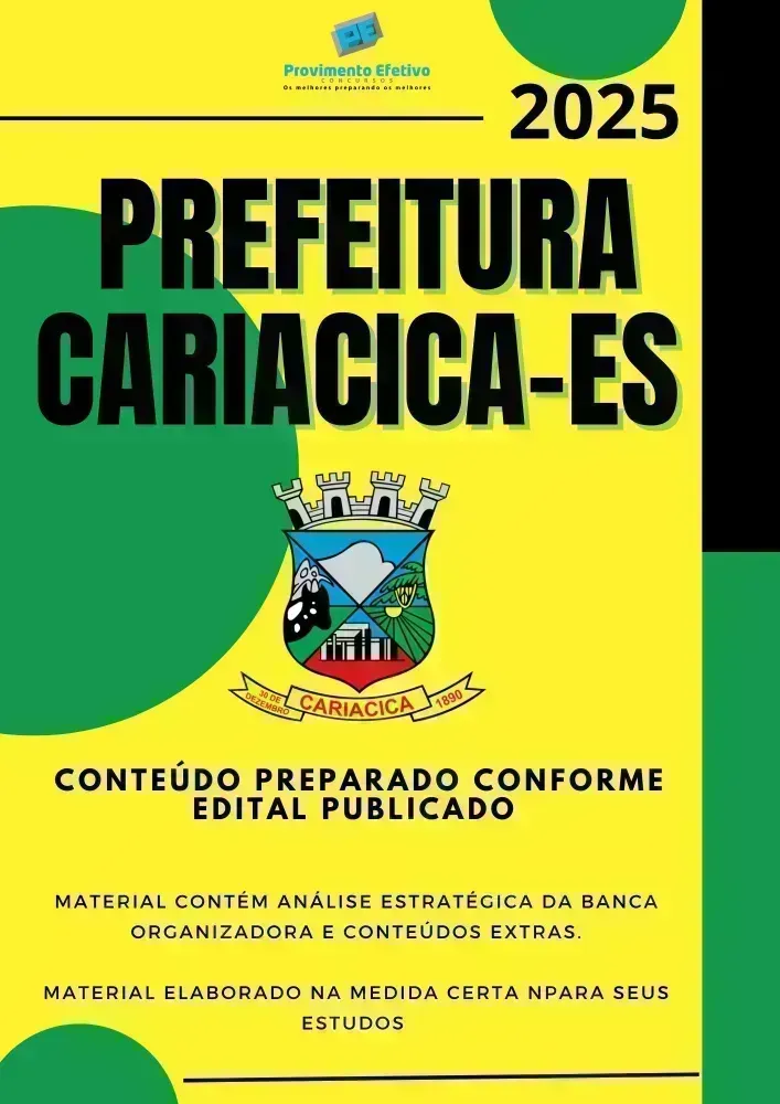Apostila Pref Cariacica ES  TERAPEUTA OCUPACIONAL 2025 Imagem