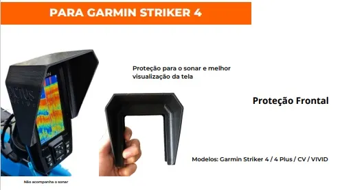 Proteção Frontal P/ Sonar Garmin  Striker 4 e Vivid Imagem