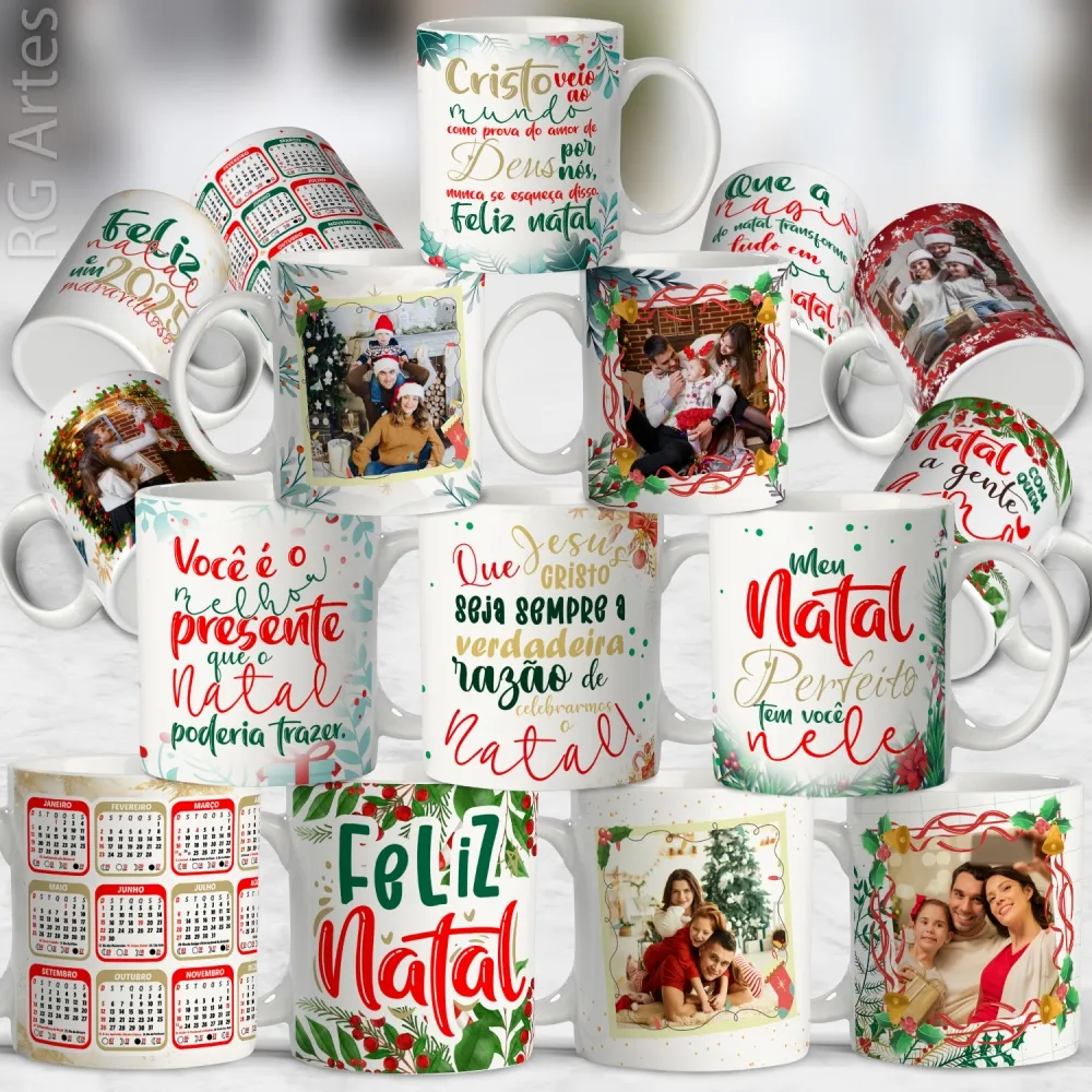Pacote de arte caneca natal 2024