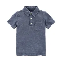 Camisa Polo Infantil Carter's Slub Azul Masculino 
