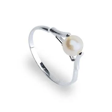 Anel de prata solitário com pérola - 270027 Imagem