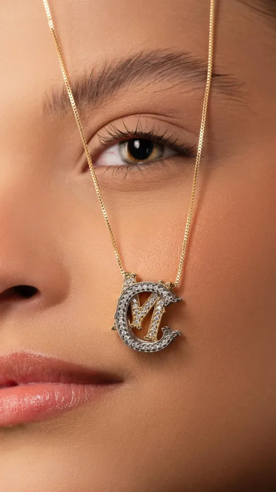 Colar Monograma Duas Letras Imagem