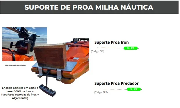Suporte de Proa Caiaque Milha Náutica IRON / PREDADOR