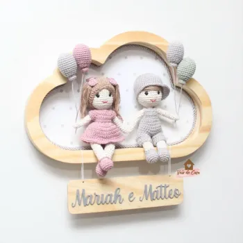 Gêmeos - Casal - Nuvem G - Porta Maternidade - Foto 2