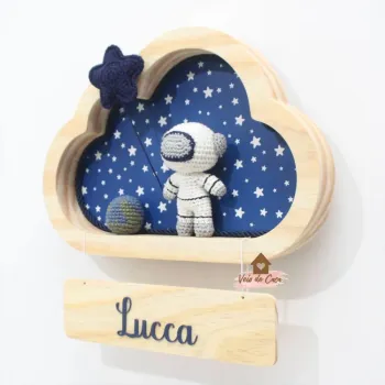 Astronauta + Planeta Terra + Estrela - Nuvem P - Porta Maternidade - Foto 2