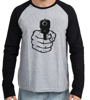 Camiseta Arma pistola tamanho GG