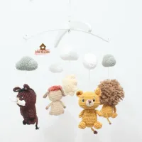 Móbile Rei Leão  - Simba, Mufasa, Timão e Pumba + Nuvens