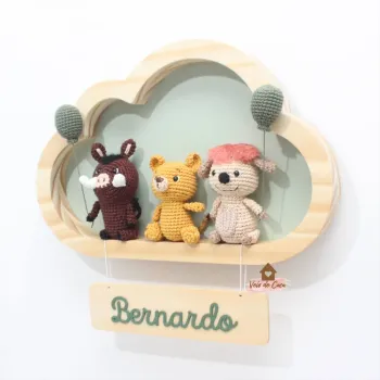 Trio Rei Leão - Nuvem G - Simba, Timão e Pumba - Porta Maternidade - Foto 2