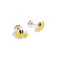 Brinco de prata infantil abelhinha - BFB604