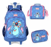 Kit Mochilete lancheira  e estojo original Stitch Azul