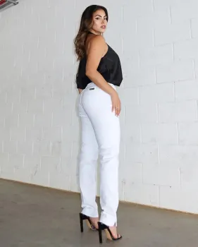 Calça Jeans Mom Consciência Feminina Branca - Foto 2
