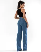 Calça Jeans Wide Leg Consciência Feminina Azul Claro - Foto 2