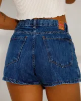 Saia Shorts Jeans Consciência Feminina Azul Escuro - Foto 4
