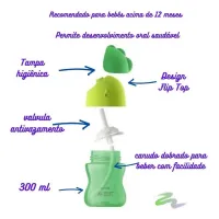 Copo Com Canudo Infantil Philips Avent My Bendy  300ml - Foto 8