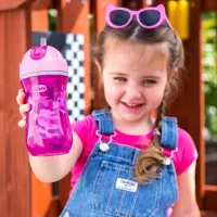Copo Térmico Chicco Com Canudo Sport  Estrelas Roxo-260ml -12 M+ - Foto 6