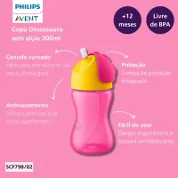 Copo Com Canudo Infantil Philips Avent My Bendy  300ml - Foto 12