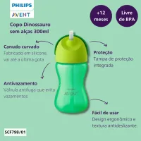 Copo Com Canudo Infantil Philips Avent My Bendy  300ml - Foto 13