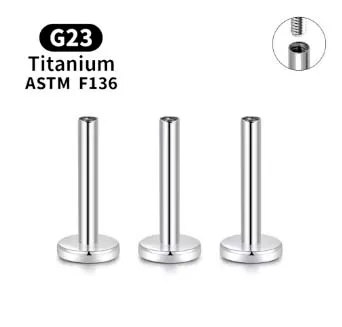 Haste Labret em Titânio 1.2mm  ROSCA INTERNA (downsize)TIT05
