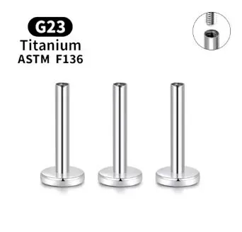 Haste Labret em Titânio 1.2mm  ROSCA INTERNA (downsize)TIT05