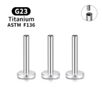 Haste Labret em Titânio 1.2mm  ROSCA INTERNA (downsize)TIT05