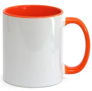 CANECA  BRANCA ALÇA E INTERIOR LARANJA (Sem caixinha)