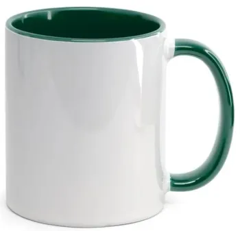 CANECA  BRANCA ALÇA E INTERIOR VERDE (Sublimação)
