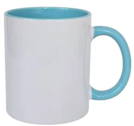 CANECA BRANCA ALÇA E INTERIOR AZUL CIANO (Sem caixinha)