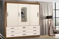 Guarda-Roupa 3 portas correr 1 espelho e 3 gv Itapema 2,02 - Foto 4