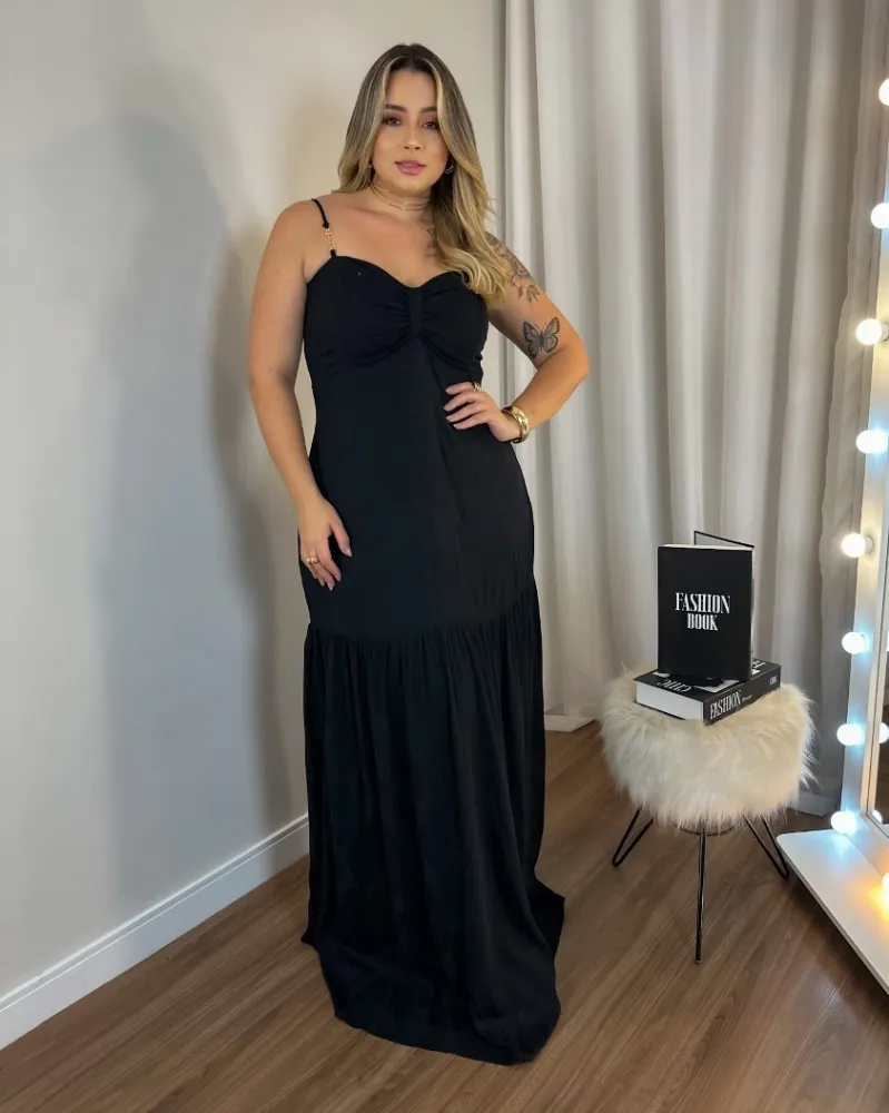 Vestido Longo Brumar Preto Imagem