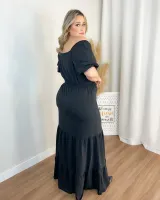 Vestido Longo Julia Plus Preto - Foto 2