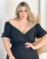 Vestido Longo Julia Plus Preto - Foto 3