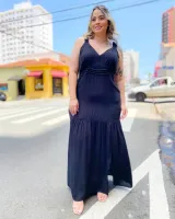 Vestido Longo Pra D'ela Preto - Foto 2