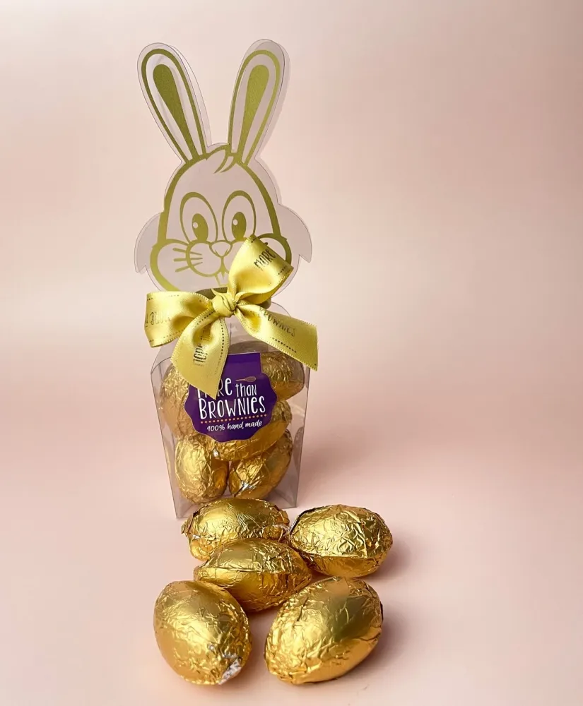 Cesta Coelho Transparente - C/ Rostinho Dourado Imagem