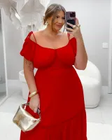 Vestido Longo Quebela Vermelho - Foto 2